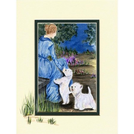 PATIOPLUS 28 x 40 in. Lady With Her Westie Flag Canvas House Size PA246910